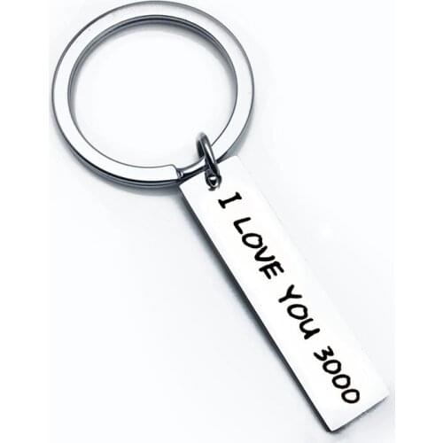 Oeinin Charms Key Chain Man LOVE YOU 3000 Keychain Bag Lovers Silver Color Keyring Stainless Steel Pendant Creativity Llaveros
