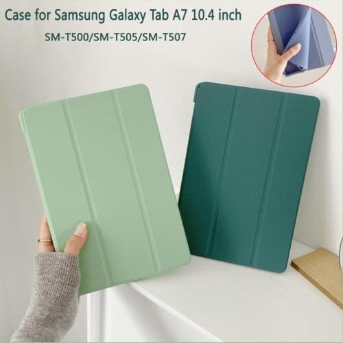 Case for Samsung Galaxy Tab A7 10.4 inch 2020 SM-T500 T505 Tablet Adjustable Folding Stand Cover Smart Sleep Wake TPU soft shell