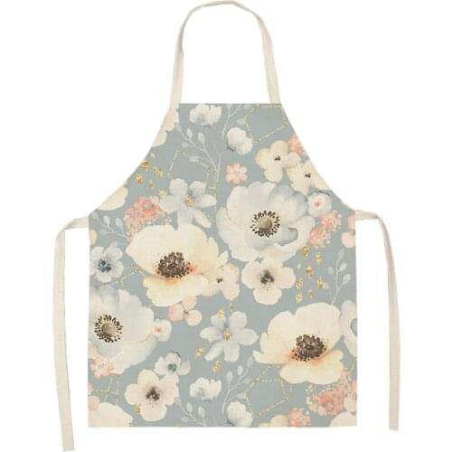 Birds Kitchen Aprons Flowers Birds Printed Sleeveless Cotton Linen Aprons for Men Women Home Cleaning Tools 66x47cm 47x38cm