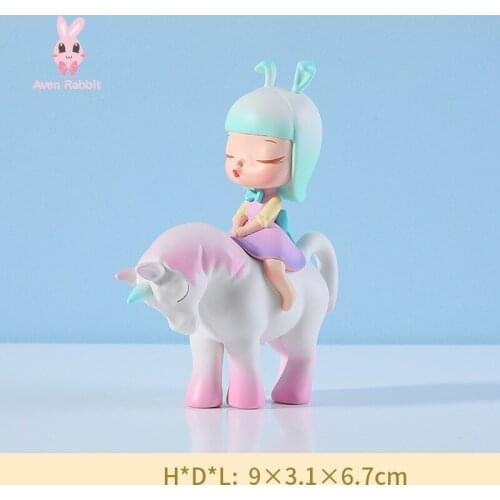Blind Box Cat and Unicorn Lite Jelly Color Blind Bag Toys for Girls Anime Figures Cute Desktop Ornaments Model Birthday Gift
