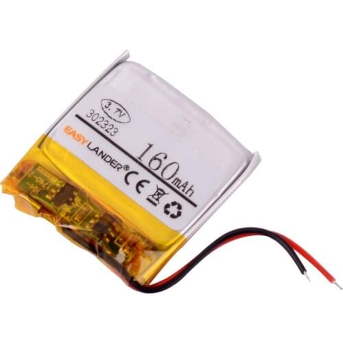 302323 3.7V 160mAh Rechargeable Li-Polymer Li-ion Battery For MP3 MP4 DVR GPS Bluetooth earphone JPRBT3030 AHB302323 032323