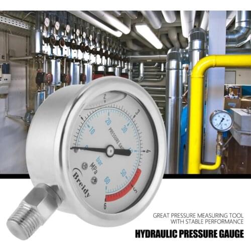 Air Pressure Gauge 0-60Bar 0-6Mpa 1/4" NPT Diagnostic Tool Air Hydraulic Water Pressure Gauge Meter Pressure Measuring Tool