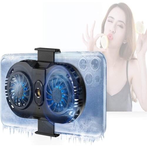 Mobile Phone Radiator Dual Fan Semiconductor Radiator Cooling Fan Game Rack Silent
