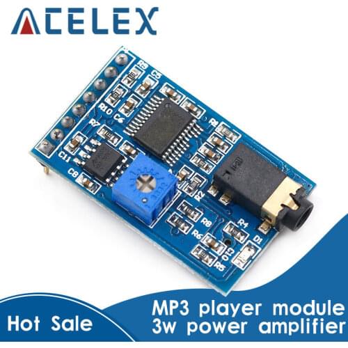 MP3 player module serial port on-demand decoder board card playback with 3w power amplifier voice broadcast M3A1T