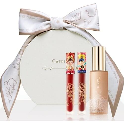 Catkin Love Heart Box Carved Love Poems Lipstick Kit Send Girlfriend Natural White Lasting