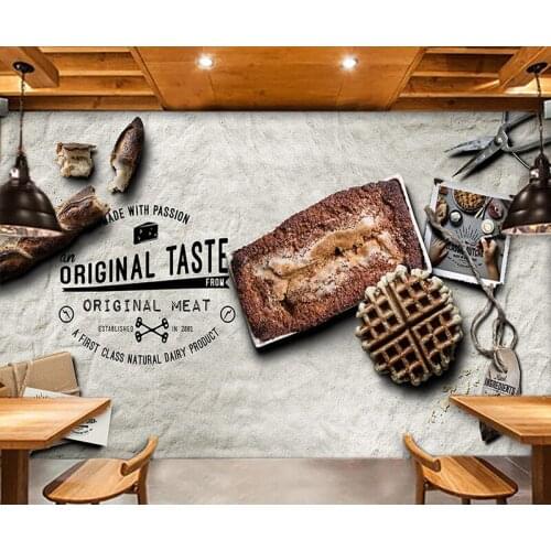 3D European bakery simple background wall decoration mural coffee shop milk tea shop bakery restaurant wallpaper papel DE parede