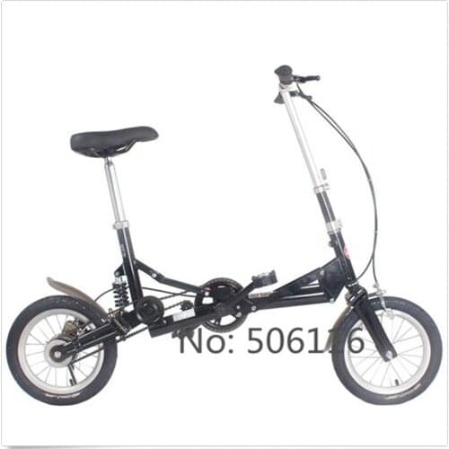 14" New Fashion Portable Single Speed Folding Bicycle Mini Foldable Bike - Black