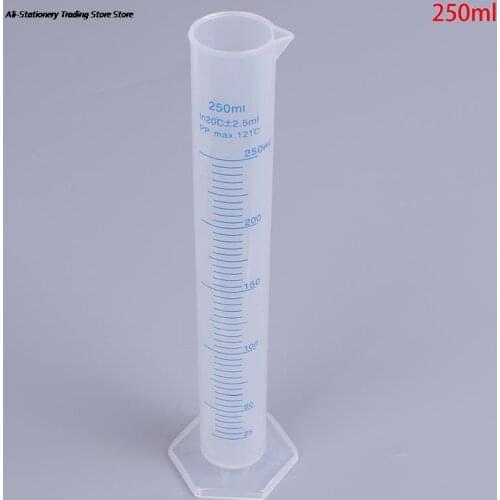 250ml Plastic Measuring Cylinder Laboratory Test Graduated Tube tool Affordable Chemistry Set