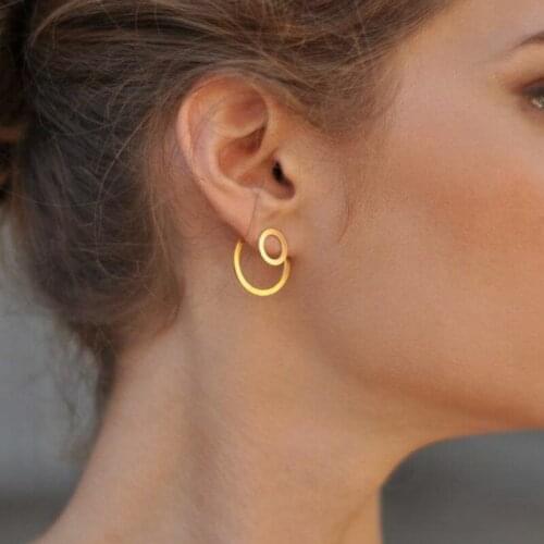 Stylish simple Fresh Style earrings Geometric Circle earrings Irregular earrings earings fashion jewelry