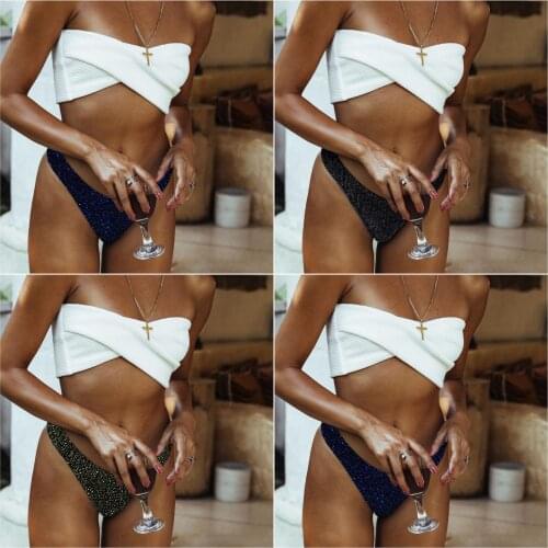 Dropshipping New 2020 Hot Selling High Waist Micro Bikini Plus Size Women WOMENS Seperated Swimwear Flash Irregular Bikini