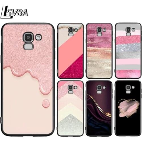 Rose Gold Pink Glitter For Samsung Galaxy J8 J7 Duo J6 J5 Prime J4 Plus J3 J2 Core 2018 2017 2016 Phone Case