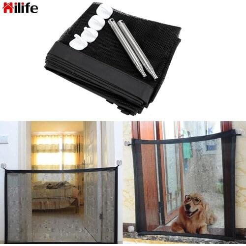 HILIFE Folding Pet Fences Isolation Net Dog Cat Magic-Gate Indoor and Outdoor Protection Safe Guard Portable