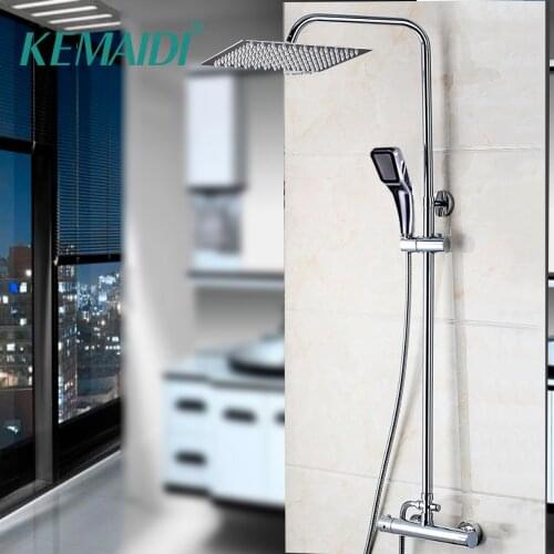 KEMAIDI 8,10,12,16 Inch Rainfall Shower Faucets Shower Head Bathroom Thermostatic Bathtub Shower Water Tap Faucet Mixer Taps