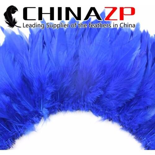 CHINAZP Factory bundle Graceful Dyed Blue Strung Rooster Schlappen Feathers Clothes Decorations