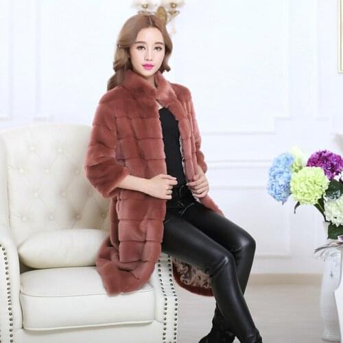 Top brand Faux Rex Women Rabbit Fur Coat N1 high quality