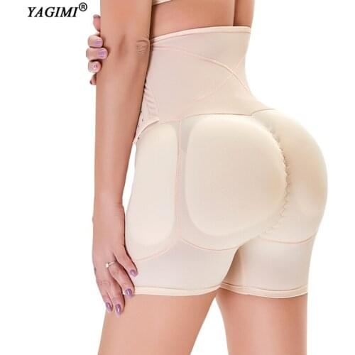 YAGIMI Women Shapewear Firm Control Seamless Padded Thigh Slimmer High Waist Panties Hip Pads Enhancer Butt Lifter Short Booster