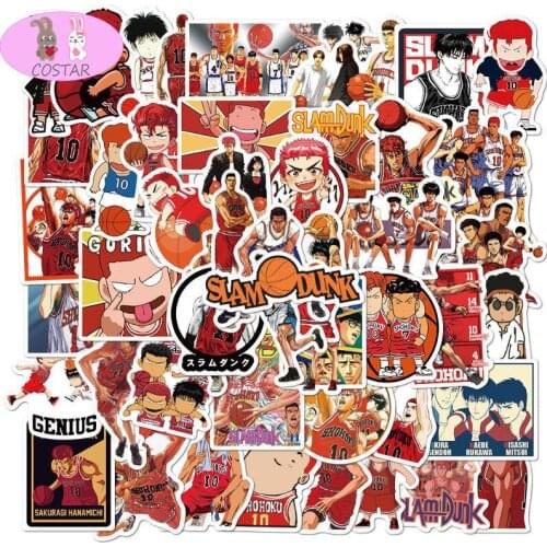 COSTAR 50PCS Slam Dunk Role Stickers Helmet Suitcase Laptop Glasses Waterproof Removable Stickers
