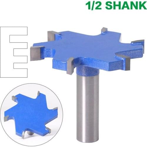 1/2 "12mm Shank 6-tooth T-Track Slotting Wood Router Bit Trimmer Woodworkingr Tool Blade Router Bit Groove Milling Cutter