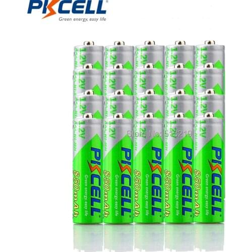 20PCS PKCELL AAA rechargeable battery 1.2v nimh 850mah AAA batteries low self discharge for flahlight remote control and toys