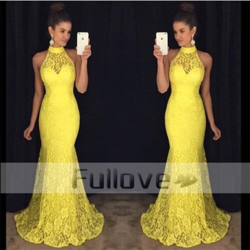 Noble Yellow Lace Prom Dress Long 2019 Appliques Mermaid Formal Prom Dresses Party Gown Vestidos De Fiesta Abendkleider Abiye
