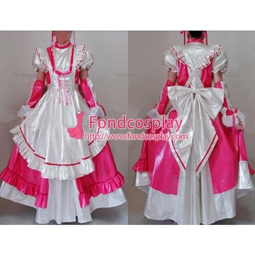 Sexy Sissy Maid Pvc Lockable Dress Uniform Cosplay Costume Tailor-made[CK905]