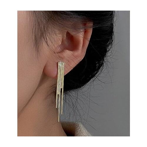 ELEGANCE New Arrival Dominated Trendy Long Metal Tassel Earrings Korean Joker Dear Heart Elegant Women Earrings