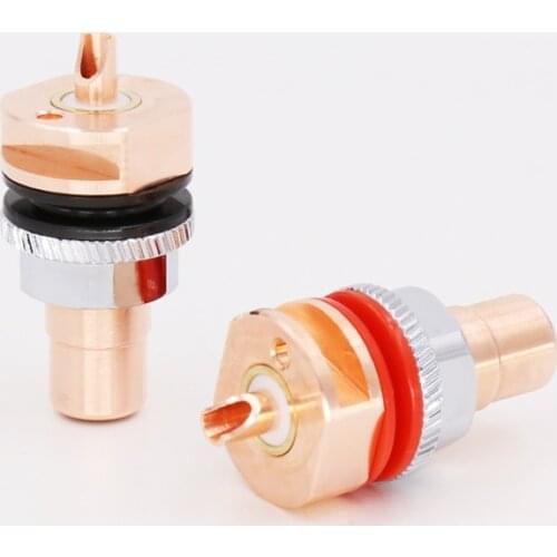 4pcs High Quality Viborg RC101 Pure Copper RCA Socket Solder RCA Female Socket Hifi