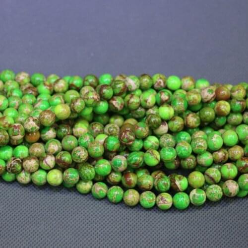 Kindgems, 10mm Reseda Stone Necklace Beads Sediment Slice Loose Beads Drilled Slab Women Fashion Accessories Jewelry Making