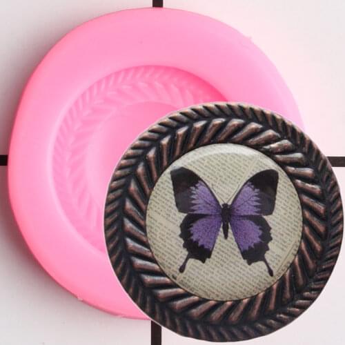 Round Frame Silicone Mold Buttons Cupcake Topper Fondant Cake Decorating Tools Jewelry Resin Clay Candy Chocolate Gumpaste Mould