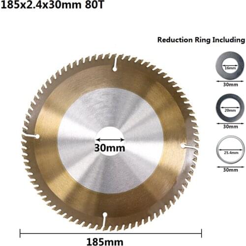 Circular saw blade 185x30mm 80 teeth tct wood cutting blades carbide disc tipped saw blade