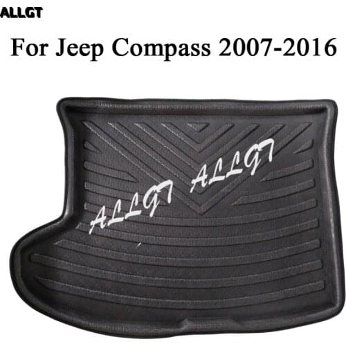 Rear Trunk Cargo Linear Floor Mat Fit for Jeep Compass 2007 2008 2009 2010 2011 2012 2013 2014 2015 2016 Black
