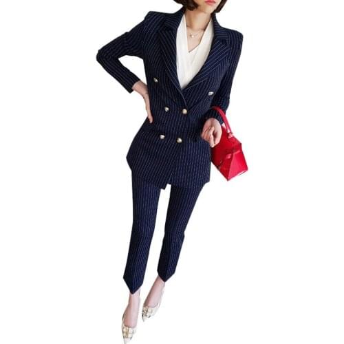Женские брючные костюмы в полоску Longqibao China At AliExpress