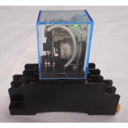 1 Set Mini Relay LY2NJ 8 Pin 10A With LED + PTF08A Socket Base Intermediate Relay 12VDC 24VDC 110VAC 220VAC