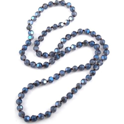 Fashion Bohemian Jewelry long Halsband Multi Faceted Shiny Crystal Knotted Necklace Free Shipping 2020 New Necklaces for Women