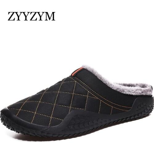 ZYYZYM Men Slippers 2020 Autumn Winter Plush Keep Warm Fashion Light Home Outdoors Indoor Casual Furnishing Cotton Slipper Men
