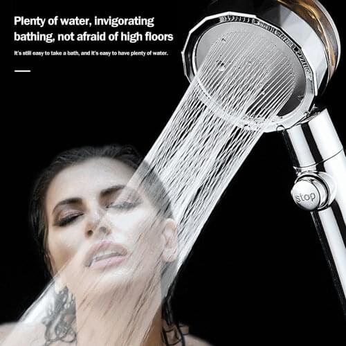 2021 Shower Head Water Saving Flow 360 Degrees Rotating With Small Fan ABS Rain High Pressure Spray Nozzle Bathroom Accessories