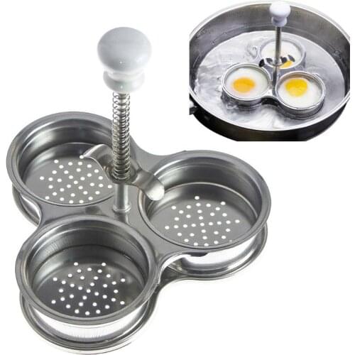 Stainless Steel Egg Poacher 3 Grid Steamer Eggs Boiler Multi Function Kitchen Gadgets
