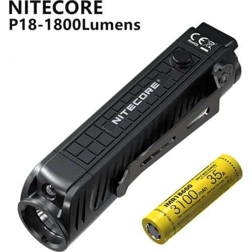 Original NITECORE P18 Tactical Flashlight 1800Lumens with CREE XHP35 HD LED Dual Light Source Outdoor Searching Camping Torch