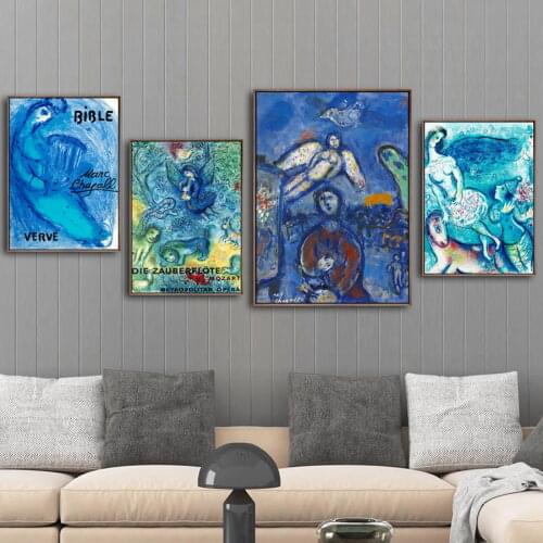 Canvas Prints Modern Pictures Wall Art Painting Marc Chagall Home Decoration Watercolor Modular Nordic Style Poster For Bedroom