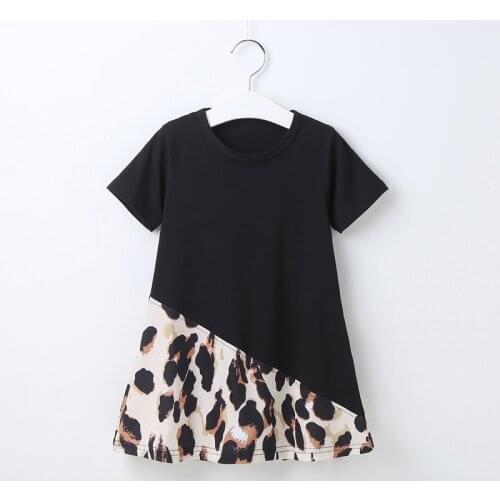Newborn Baby Dress Casual Cotton Toddler Dress Stitching Leopard Print Dresses for Girl Fashion Holiday Baby Girl Clothes 1-5Y