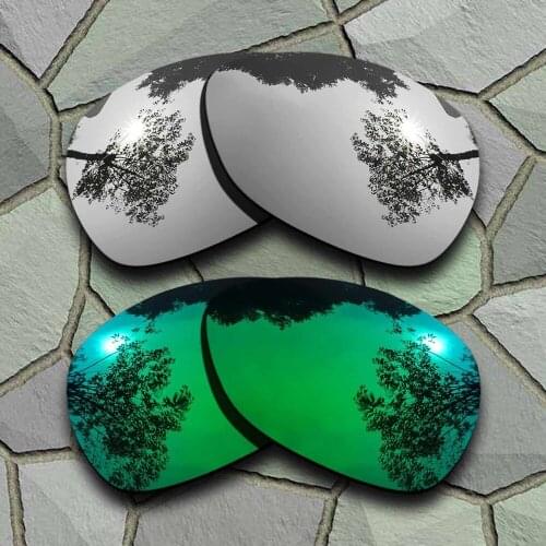 Chrome&Jade Green Sunglasses Polarized Replacement Lenses for Oakley Crosshair 2012