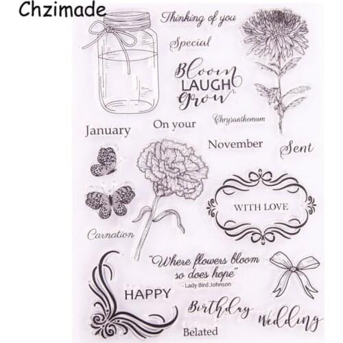 Chzimade Butterfly Leaves Transparent Clear Stamp For DIY Scrapbooking Card Decorative Embossing Diary Planner Sheet