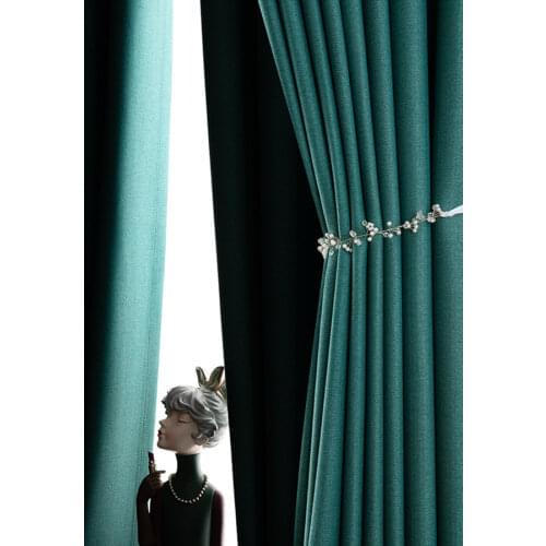 Nordic Blue Fish Bone Texture 99% Thicker Blackout Curtains For Living Room Modern Pure Orange Bedroom Kitchen Drapes MY236-40