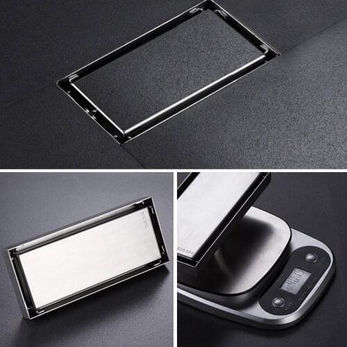 WETIPS Invisible Large Floor Drain Shower Drain Tile Insert Drain Stainless Steel Shower Room Square Add Strip Floor Drains