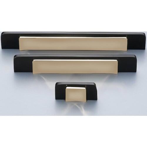 Modern Door Handles Kitchen Cabinet Knobs and Handles Metal Black Gold Furniture Handle Drawer Knob Pulls Hardware