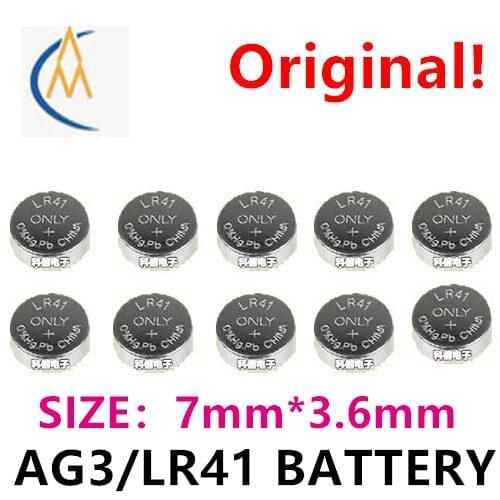 10PCS Flashlight clasp key new Ag3 / Lr41 / 192 / 392a / rw37 / v384 battery 1.5V luminous ear spoon watch durable