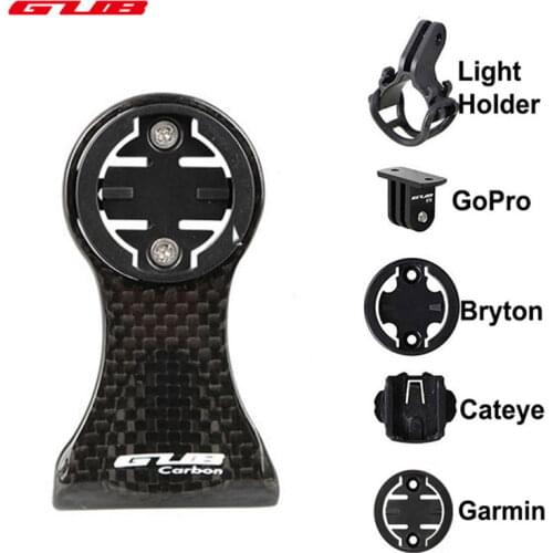 GUB Carbon Fiber Bicycle Handlebar Mount Bike Stem Extender Torch Holder for Cycling Camera Mount For Garmin Bryton Cateye GoPro