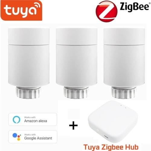 Tuya ZigBee3.0 Smart Radiator Actuator Programmable Thermostatic Radiator Valve Temperature Controller Voice Control via Google