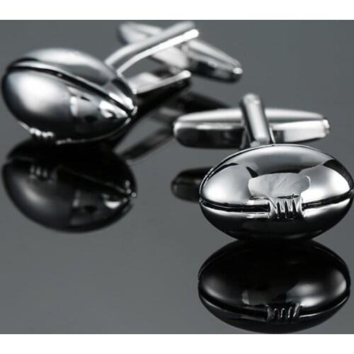 High quality laser metal Cufflinks new fashion jewelry Rugby Cufflinks mens wedding shirt suit badge pin gift