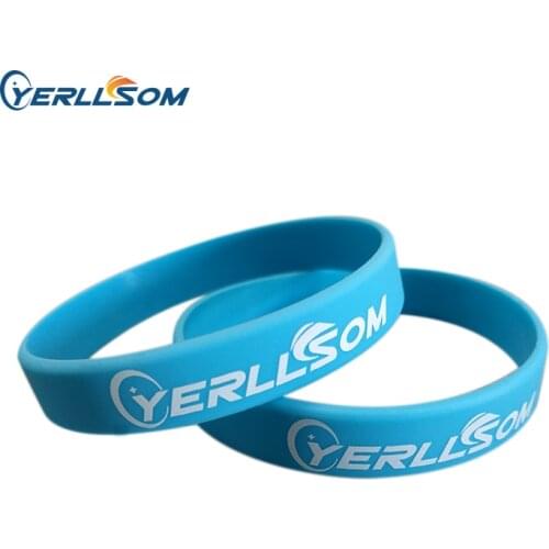 YERLLSOM 100PCS Trade Assurance custom silicone bracelets with print Words for promotional gifts S101804